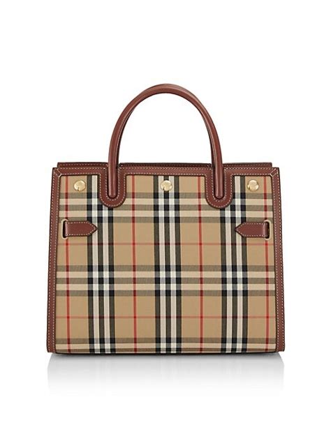 Shop Burberry Small Title Vintage Check Tote 